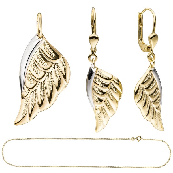 Schmuck-Set Engelsflügel aus 333 Gelbgold 45cm