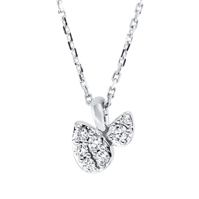 Collier aus 750 Gold Weißgold 7 Diamanten 0,1ct TW-SI L:45cm