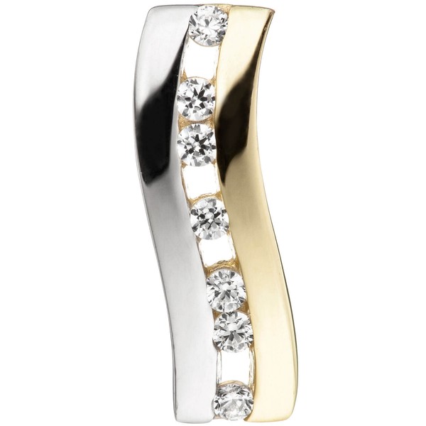 Schmuck-Set aus 333 Gelbgold bicolor mit Zirkonia 45cm