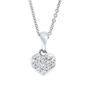 Collier Herz aus 750 Gold Weißgold 13 Brillanten 0,1ct TW-SI L:45cm