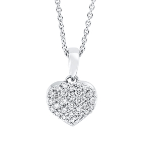 Collier Herz aus 750 Gold Weißgold 29 Brillanten 0,17ct TW-SI L:45cm