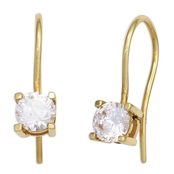 Solitär Schmuck-Set 333 Gelbgold mit 3 Zirkonia 42cm