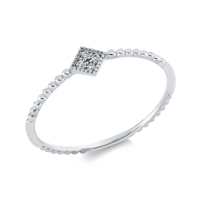 Ring aus 750 Gold Weißgold 4 Brillanten 0,02ct TW-SI B:4,5mm