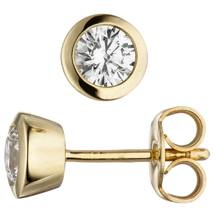 Solitär Schmuck-Set 333 Gelbgold 3 Zirkonia 45cm