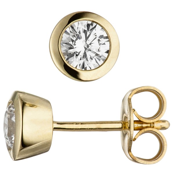 Solitär Schmuck-Set 333 Gelbgold 3 Zirkonia 45cm