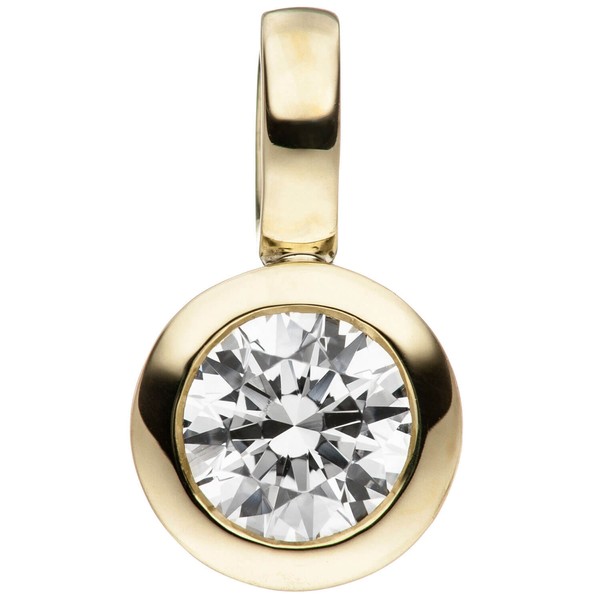 Solitär Schmuck-Set 333 Gelbgold 3 Zirkonia 45cm