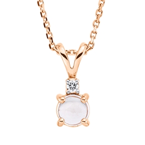 Collier aus 750 Gold Rotgold Morganit 0,41ct Brillant 0,01ct TW-SI L:45cm