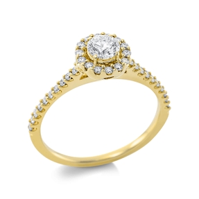 Ring aus 750 Gold Gelbgold 35 Diamanten 0,6ct TW-SI Ø7,5mm