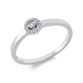 Ring aus 750 Gold Weißgold 15 Brillanten 0,08ct TW-SI B:5,1mm