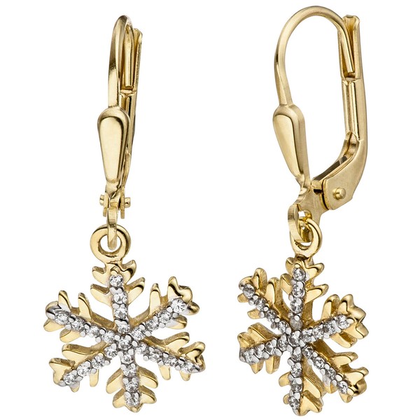 Schmuck-Set Schneeflocke 333 Gelbgold Zirkonia 45cm