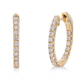 Creolen aus 750 Gold Gelbgold 34 Brillanten 1,16ct TW-SI 21,4x2,3mm