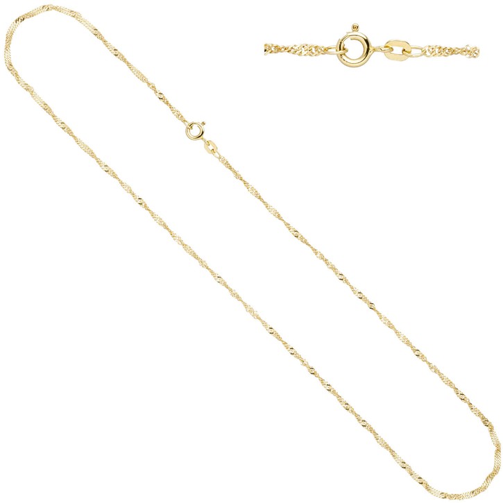 Schmuck-Set 585 Gelbgold 3 Amethyste 42cm