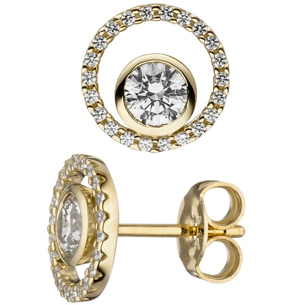 Schmuck-Set 333 Gelbgold mit Zirkonia 42cm