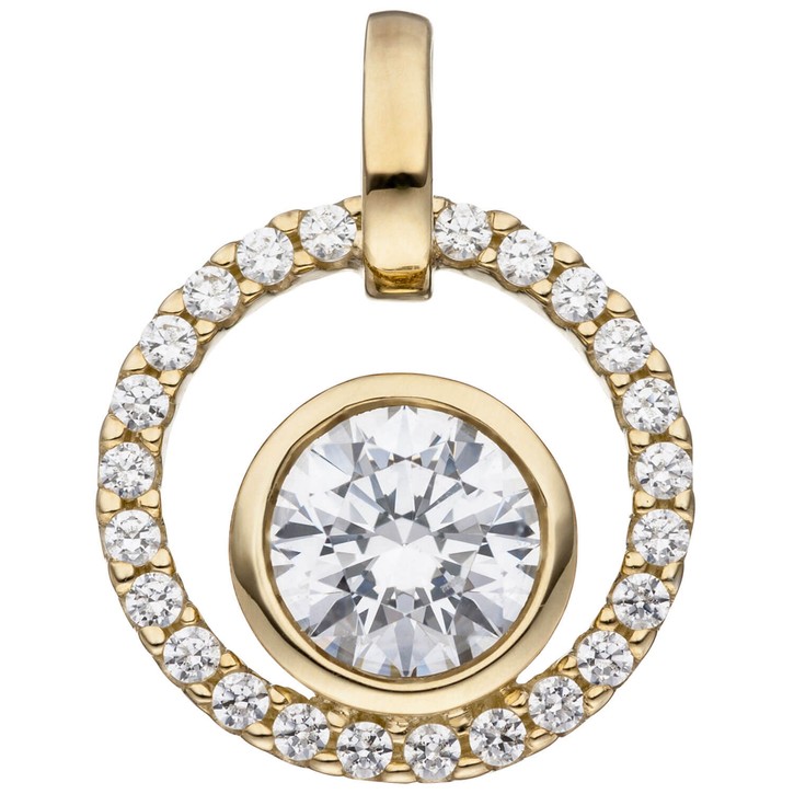 Schmuck-Set 333 Gelbgold mit Zirkonia 45cm