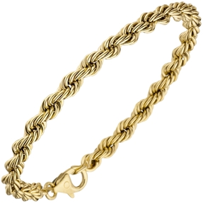 4,9mm Armband Armkette Kordelkette aus 585 Gold Gelbgold 21cm Armschmuck 4,9mm Armband Armkette Kordelkette aus 585 Gold Gelbgold 21cm Armschmuck