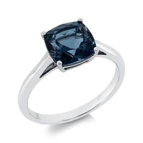 Ring aus 750 Gold Weißgold Topas 3,1ct London Blue B:8mm