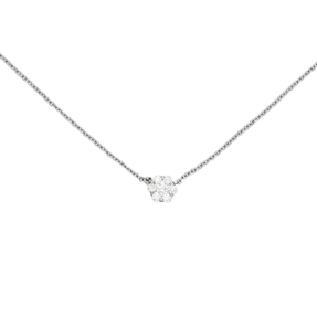 Collier aus 585 Gold Weißgold mit 7 Diamanten Brillanten 0,14 Ct. W-si 42-45cm