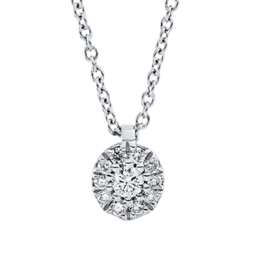 Collier aus 750 Gold Weißgold 11 Diamanten 0,13ct TW-SI L:45cm