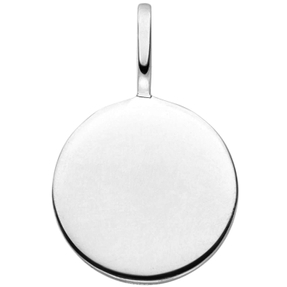 Gravurplatte Anhänger für Gravur rund aus 925 Sterling Silber Ø 10mm glänzend