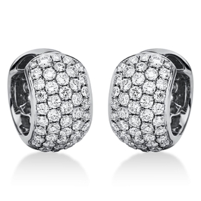 Pavé Creolen breit aus 750 Weißgold 90 Brillanten 1,3ct TW-VSI 13,9x8,1mm