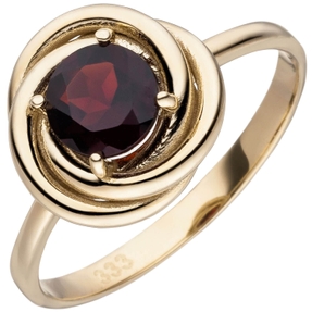 Ring aus 333 Gold Gelbgold mit Granat rot weinrot Granatring für Damen Ring aus 333 Gold Gelbgold mit Granat rot weinrot Granatring für Damen