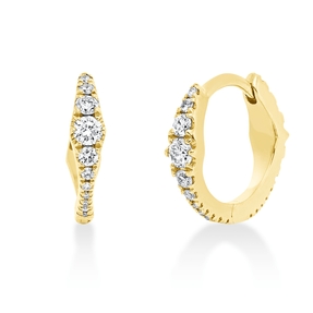 Creolen aus 750 Gold Gelbgold 44 Brillanten 0,33ct I-SI 11,2x2,5mm