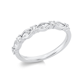 Ring aus 750 Gold Weißgold 9 Diamanten 0,46ct TW-VSI B:3mm