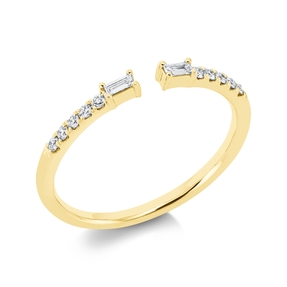 Ring 750 Yellow Gold 12 Diamonds 0.14ct TW-SI Width:1.8mm Rhodium Plated Setting Ring 750 Yellow Gold 12 Diamonds 0.14ct TW-SI Width:1.8mm Rhodium Plated Setting