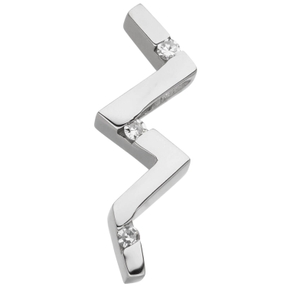 Anhänger Zickzack aus 925 Silber 3 Diamanten Brillanten 0,06 Ct glänzend Anhänger Zickzack aus 925 Silber 3 Diamanten Brillanten 0,06 Ct glänzend