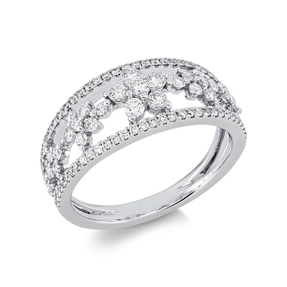 Ring aus 750 Gold Weißgold 96 Brillanten 0,81ct TW-SI B:8,3mm