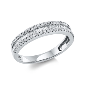 Ring aus 750 Gold Weißgold 87 Diamanten 0,52ct TW-SI B:4,2mm