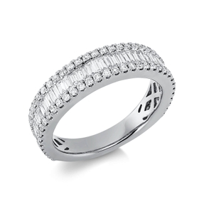 750 White Gold Ring featuring 124 Diamonds weighing 1.04ct (TW-SI) and a width of 5.3mm