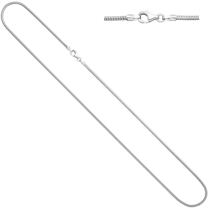 1.4mm Schlangenkette aus 585 Weißgold 40cm