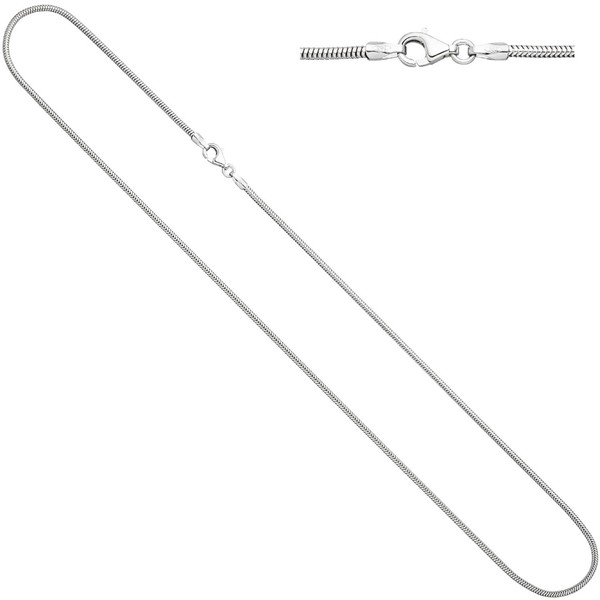 1.4mm Schlangenkette aus 585 Weißgold 40cm