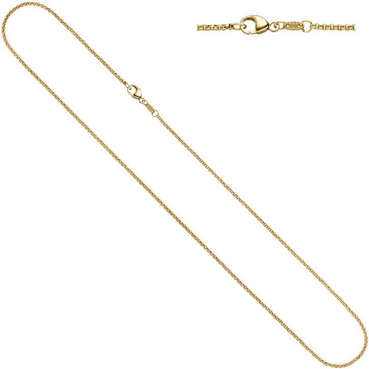 1.5mm Erbskette aus 585 Gelbgold 40cm