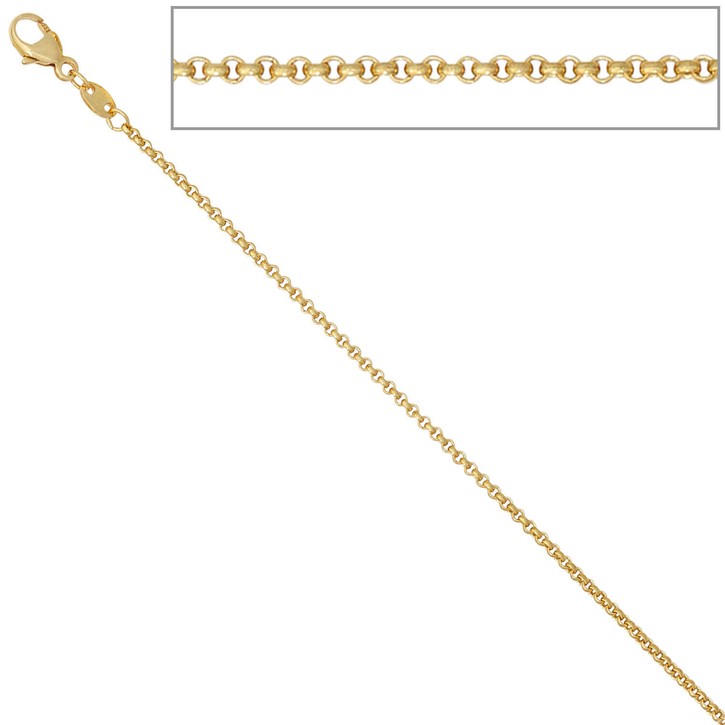 1.5mm Erbskette aus 585 Gelbgold 40cm