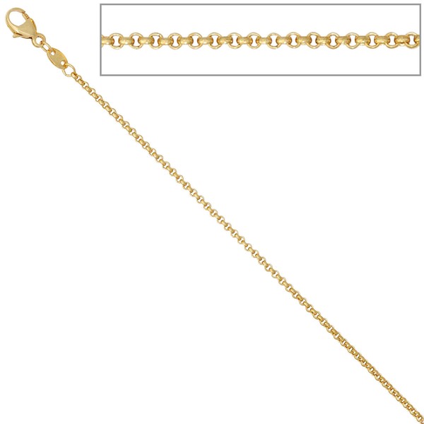 1.5mm Erbskette aus 585 Gelbgold 40cm