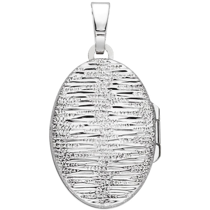 Medaillon aus 925 Silber Muster mit Struktur