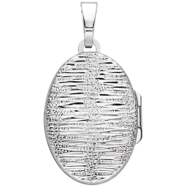 Medaillon aus 925 Silber Muster mit Struktur