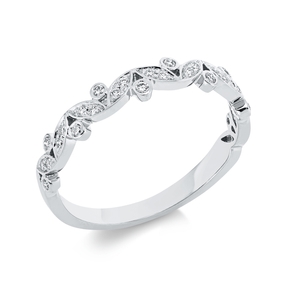 Ring aus 750 Gold Weißgold 28 Brillanten 0,15ct TW-SI B:3,1mm