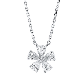 Collier aus 750 Gold Weißgold 6 Diamanten 0,32ct TW-SI L:45cm
