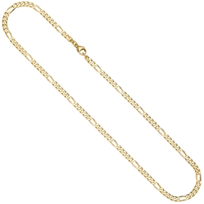 4,3mm Figarokette Halskette Collier 333 Gold Gelbgold diamantiert massiv 60cm 4,3mm Figarokette Halskette Collier 333 Gold Gelbgold diamantiert massiv 60cm