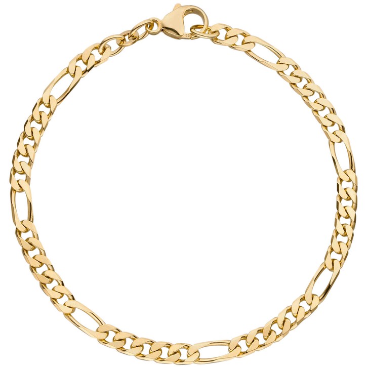 4.3mm Figaroarmband aus 333 Gelbgold massiv 21cm