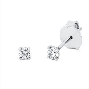 Solitaire Ohrstecker aus 750 Weißgold 2 Brillanten 0,16ct TW-SI 2,8x2,8mm