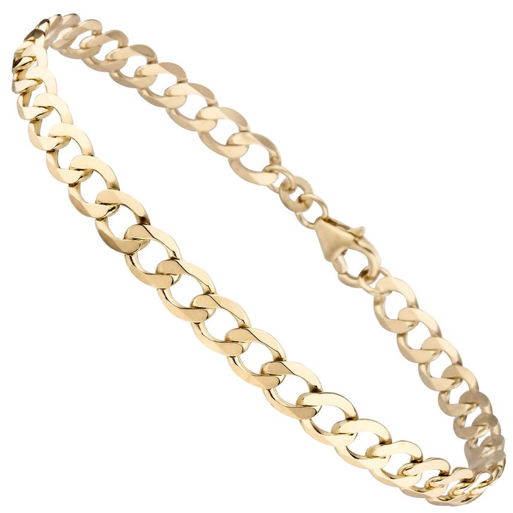 5.7mm Panzerarmband aus 333 Gelbgold massiv 21cm