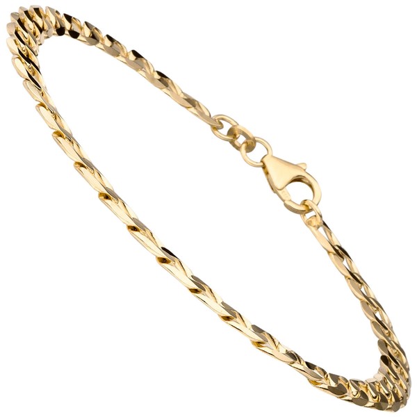 5.7mm Panzerarmband aus 333 Gelbgold massiv 21cm