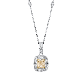 Collier aus 750 Gold gelb/weiß 20 Diamanten 1,6ct L:45,7cm