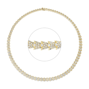Collier aus 750 Gold Gelbgold 1000 Brillanten 14,12ct TW-VSI L:43cm