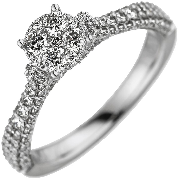 Ring aus 585 Weißgold mit 119 Brillanten