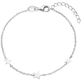 Armband Armkette mit 3 Anhängern Sterne aus 925 Sterling Silber 16-19cm Armband Armkette mit 3 Anhängern Sterne aus 925 Sterling Silber 16-19cm